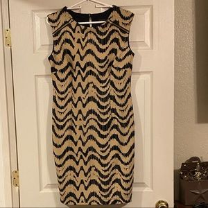 Karin Stevens Women’s Black & Tan Sheath D…